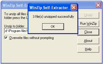 Unzip - Success