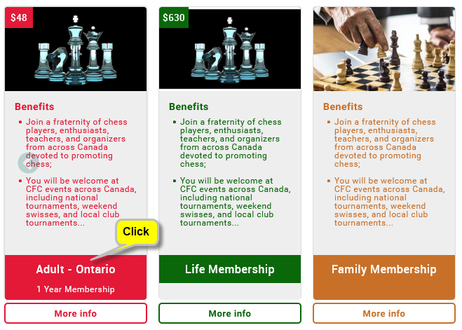 click membership type